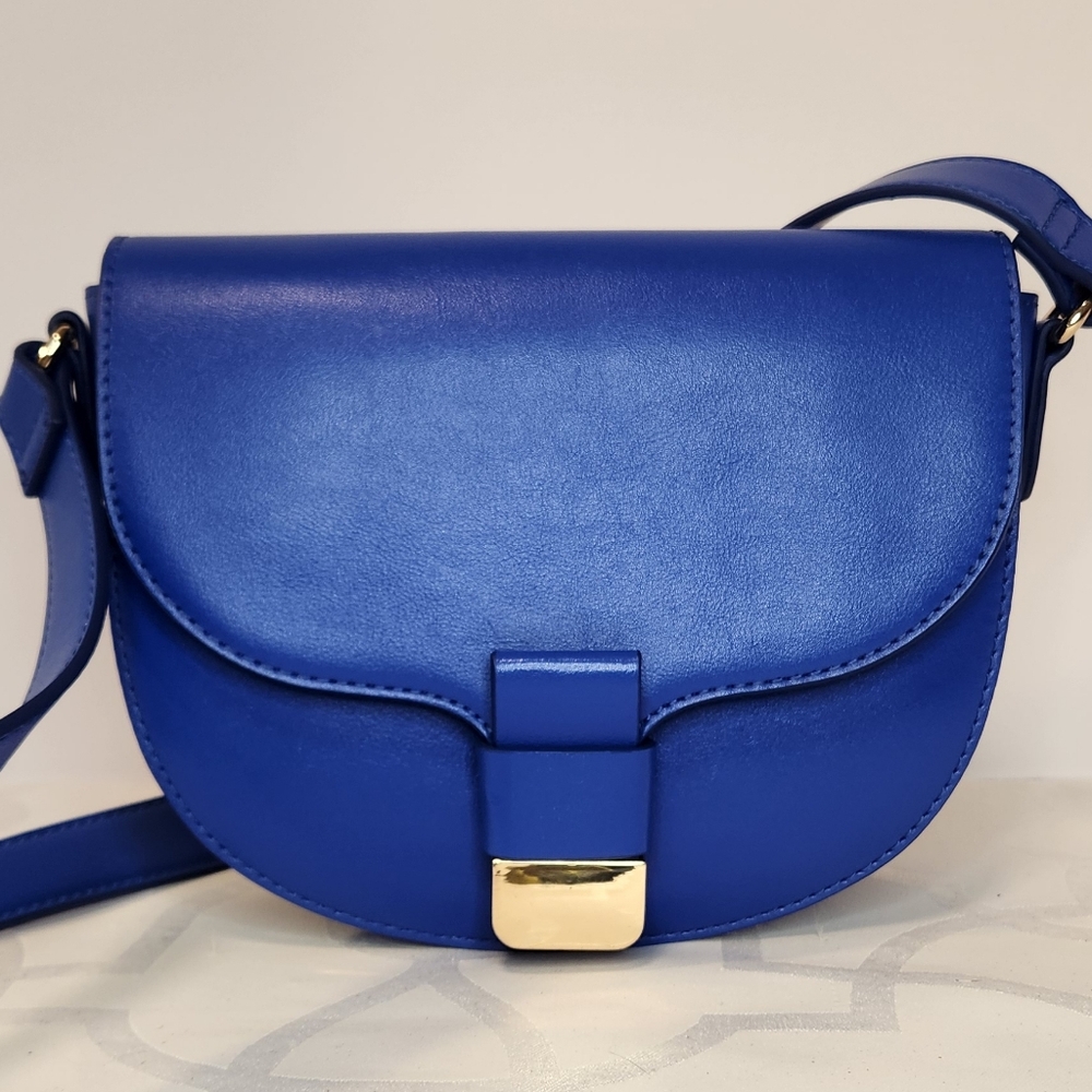 NWOT On 34th Holmme Saddle Royal Blue Crossbody Bag OS